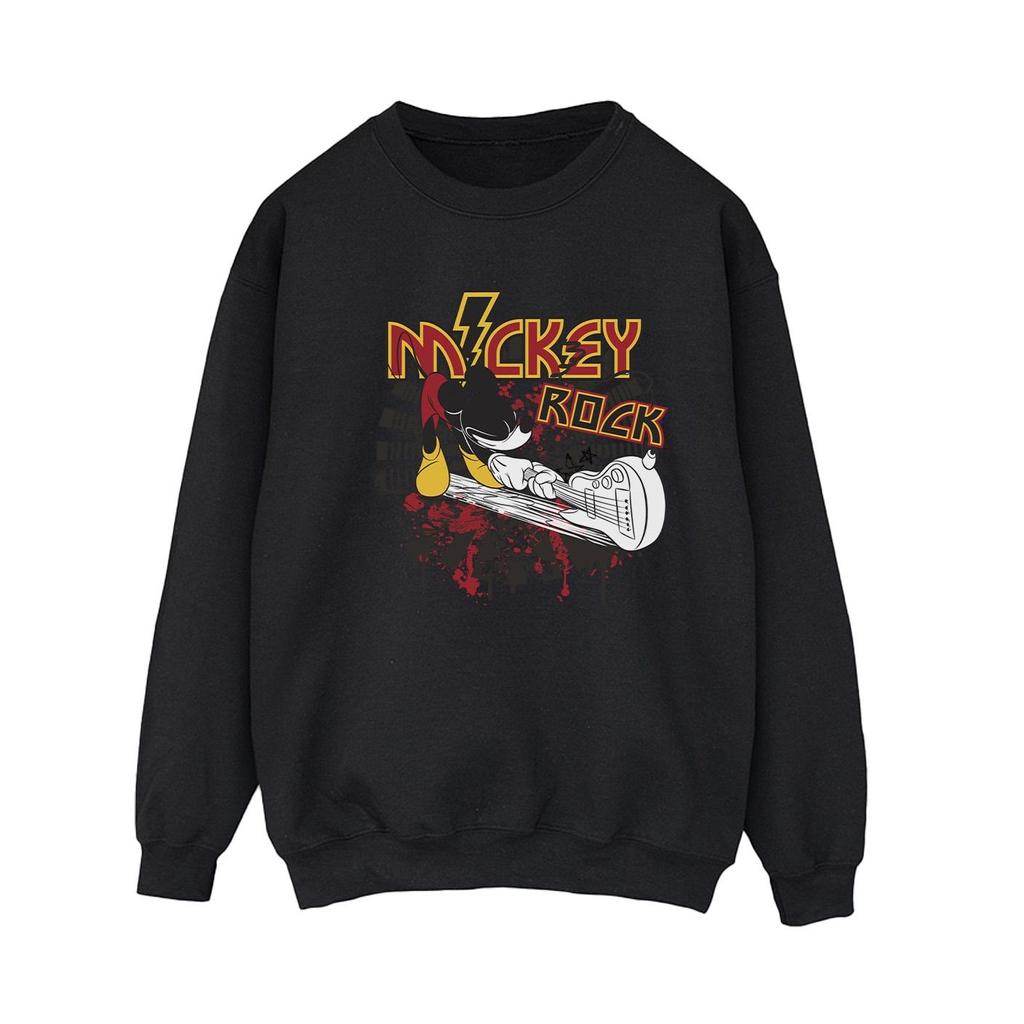 Disney Womens/Ladies Mickey Mouse Smash Guitar Rock Sweatshirt