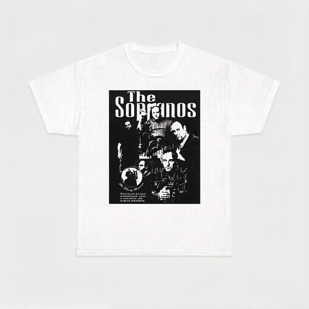 Mens Prue Cotton Print TShirt Donni Sopano Print TShirt Classic Retro Movie Lovers Suitable for Both Men and Women