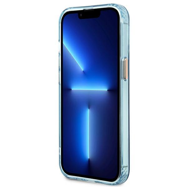 Guess Guhmp13Lhtcmb Iphone 13 Pro / 13 6,1 Niebieski/Blue Hard Case Gold Outline Translucent Magsafe