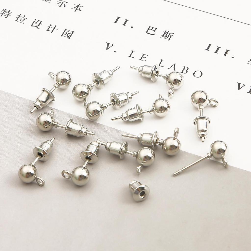 10/50 шт. металлические фурнитура для сережек-гвоздиков, основные стопоры для игл для серег, аксессуары «сделай сам»