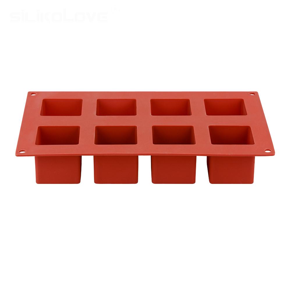5*5cm Silicone 8 Cavity Square Shape Cake Mold for Baking Dessert Ice-Creams Mousse Mould Fondant Decorating Tools