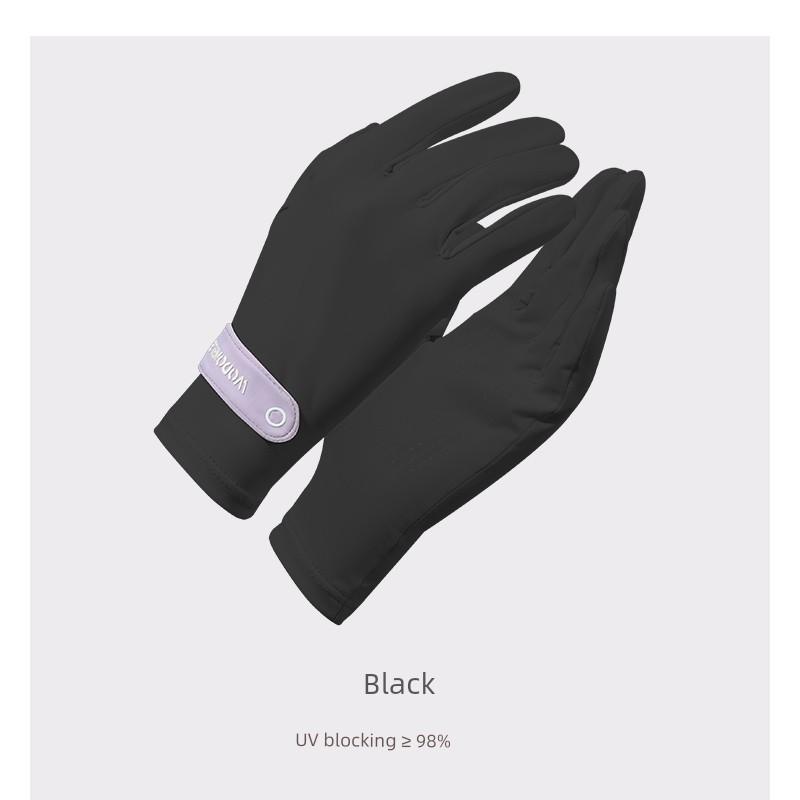 Sun Protection Gloves Women UV Protection Summer Ice Silk Short Open Finger Driving Touch Screen Non-Slip Electric Car Outdoor Riding