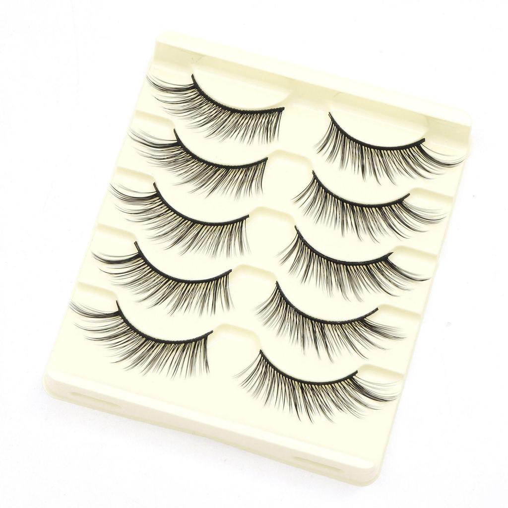 Dense Black False Eyelashes - Natural, Full Strip for Cosplay/Comic, Ideal for Beginners and Cross-Border Styles.