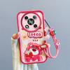 KEYSION Shockproof Case for Itel RS4 with Lanyard Soft Silicone Cute 3D Cartoon Doll Phone Back Cover for Itel RS4
