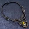 Bumble Bee Jasper Gemstone Copper Wire Wrap Jewelry Necklace 18"