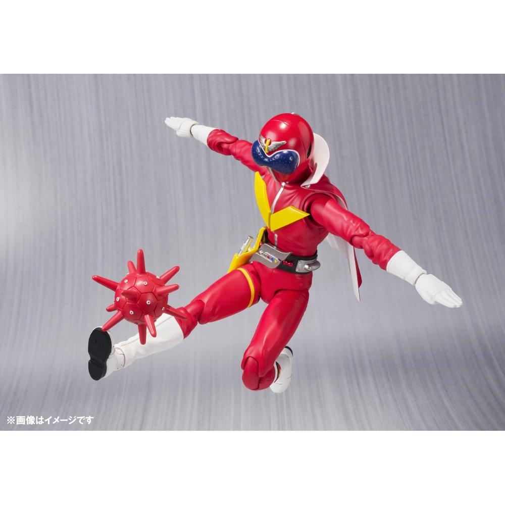 SHFiguarts Himitsu Sentai Goranger Akaranger, подвижная фигурка размером около 150 мм, окрашенная из ПВХ и АБС