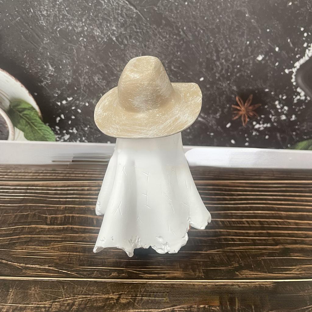 Статуя призрака ковбоя из смолы, украшение на Хэллоуин, украшение для домашнего рабочего стола, небольшой орнамент, материал из смолы