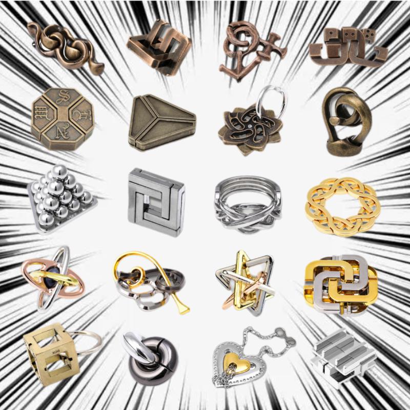 Kid Educational Puzzle Toy Luban Lock Alloy Logic Puzzle Chinese Play Classical