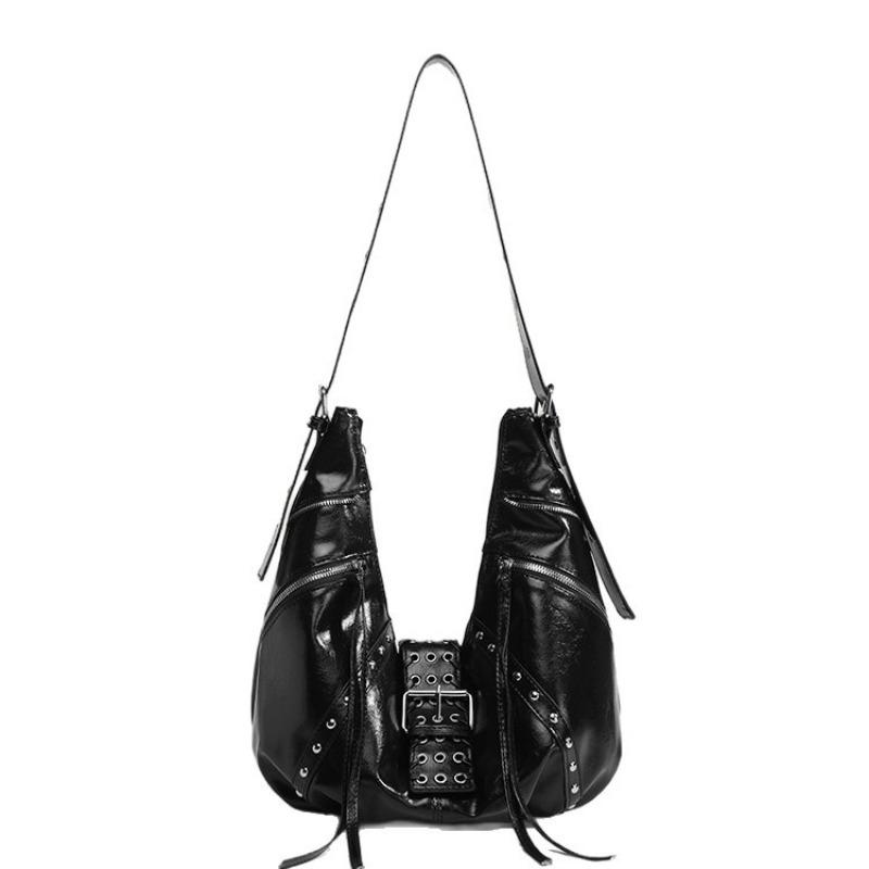 Круассаны, Мотоциклетная сумка в стиле Spicy Girl, Нишевая, Непринужденная, Простая и Модная одноплечевая сумка-пельмень