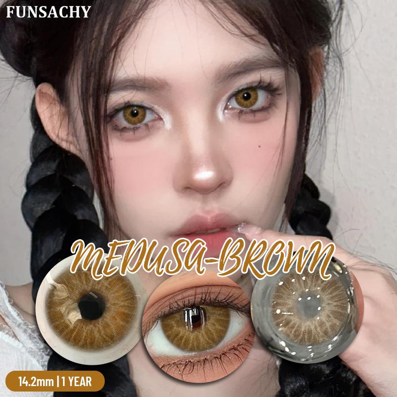 FUNSACHY 1 пара цветных глаз, синие линзы, корейские натуральные линзы, цветные контактные линзы, серые глаза, мягкий красивый зрачок, ежегодное использование