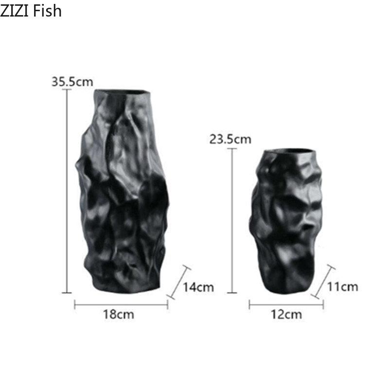 Простая керамическая ваза неправильной формы, украшение стола в гостиной, цветы, цветочная композиция, креативная ваза, ремесла, украшение для дома