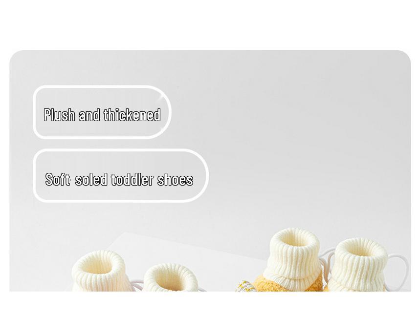 Warm Lambswool Fleece Baby Prewalker Shoes - Non-Slip, Thickened for Autumn/Winter