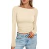 Women's European-Style Sexy Milk Silk Long-Sleeve T-Shirt