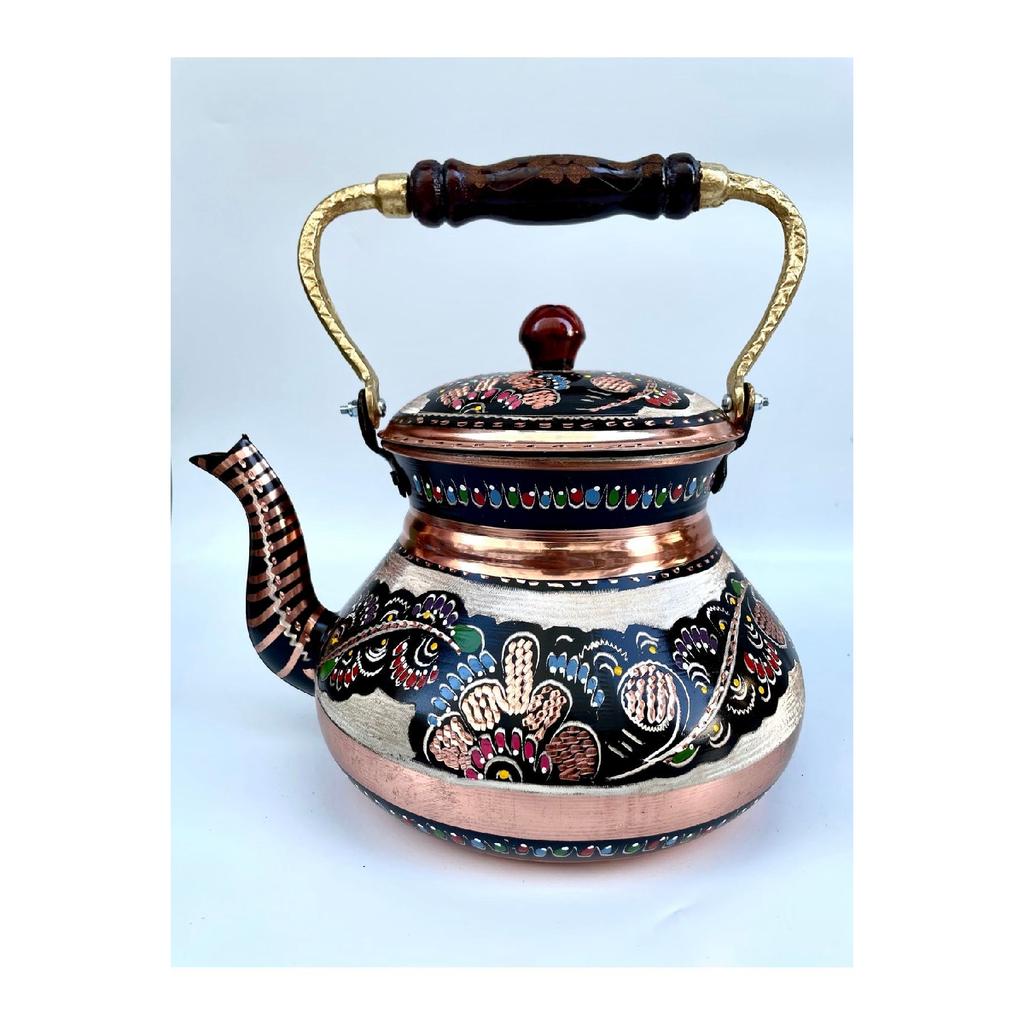 Hand Embroidered Copper Nostalgia Teapot (no:2)