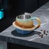 Collectible Space Gift 300ml 3D Planet Coffee Mug with Stainless Steel Liner, Realistic Solar System Relief Water Astronomy Enthusiast Cup,