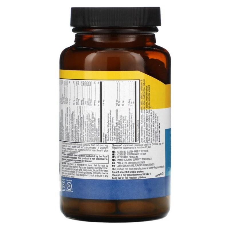 Country Life Max for Men Multivitamin Mineral Complex Iron-Free 120 Tablets