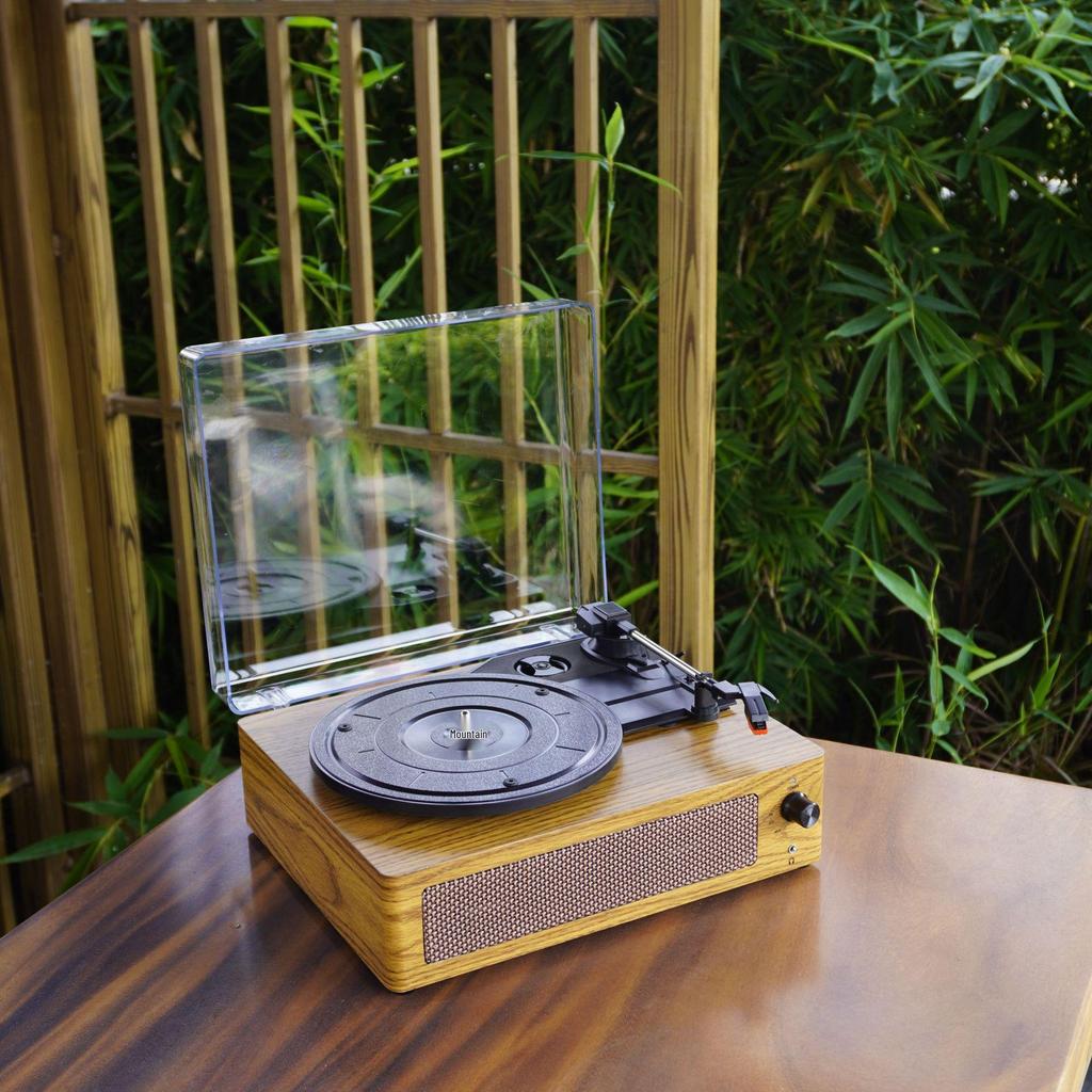 Ретро Деревянный Граммофон Европейский Стиль Bluetooth Динамик с Крышкой для Виниловых Пластинок