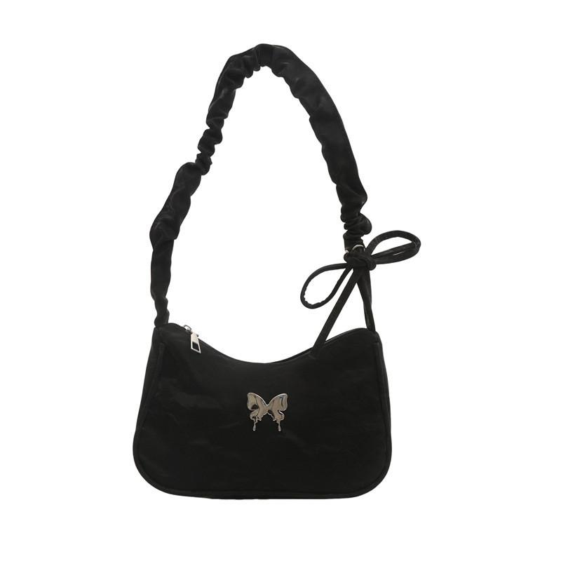 Street Style Small Crossbody Bag With Wrinkle Design And Polyester Interior For Casual Outings