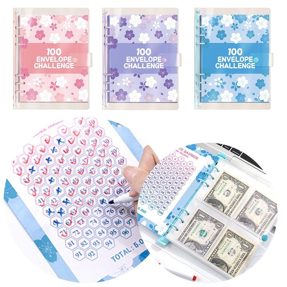 Экономьте деньги 100 конвертов Экономия Вызов Переплет ПВХ Экономия Вызовы Книга Справочник Пары