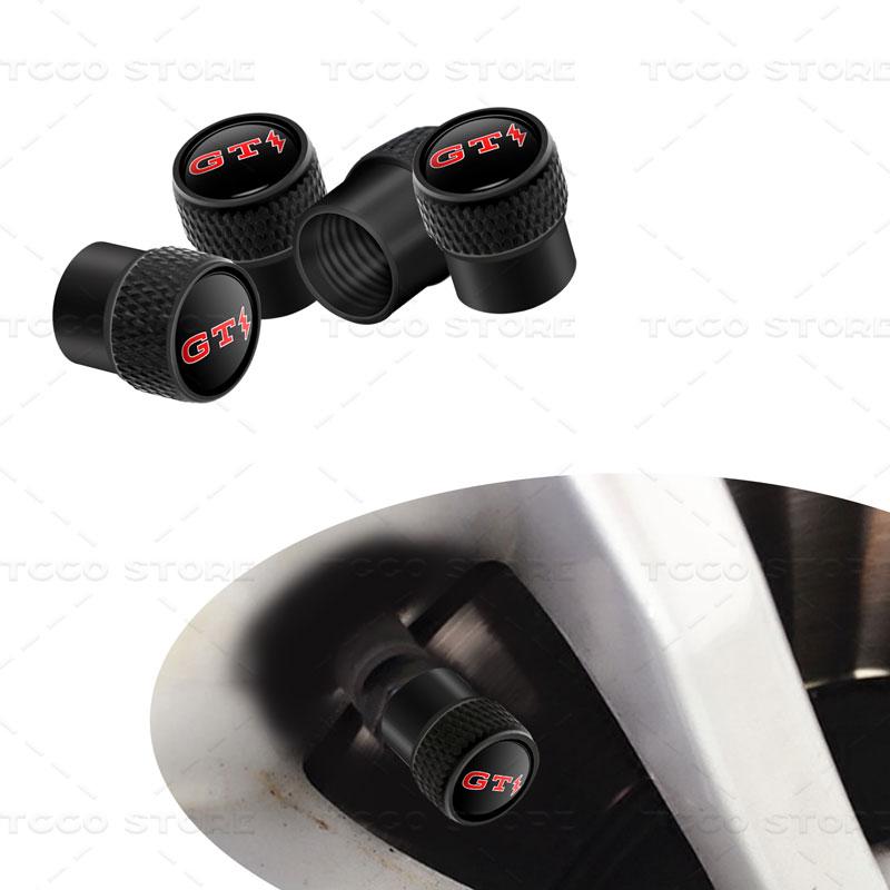 For VW VOLKSWAGEN 2026 New 4pcs Car Wheel Tire Valve Core Cap Dust Proof Covers For GTI Lightning Logo Golf MK3 MK4 MK5 Polo Tou
