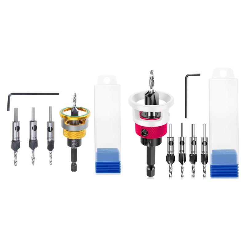 Зенковочные сверла с ограничителем глубины, шестигранный хвостовик, отверстиерез, деревообработка, алюминий, инструмент для ограничения сверления, снятие фаски