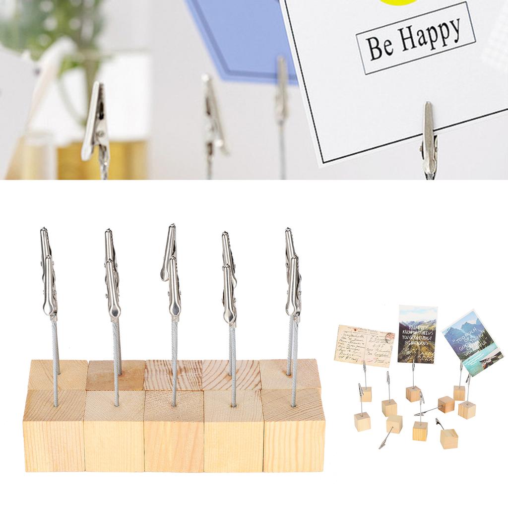 10 шт. Зажим для заметок, деревянная основа, держатель для фото, номера, настольные карточки, держатель для заметок