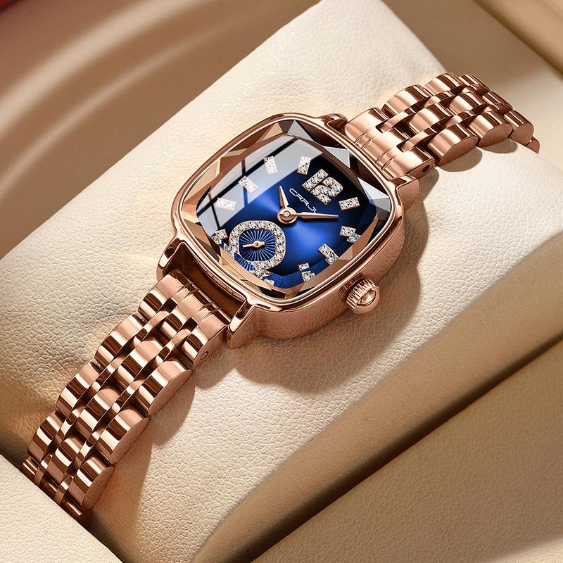 CRRJU New watch5014Women's Watch Stainless Steel Strap Simple Square Business Fashion Watch
