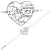 [Q9394] - Handcrafted Silver Bracelet 'Love' Silver (rhodium-plated) - 26x25 Mm (I Love You)