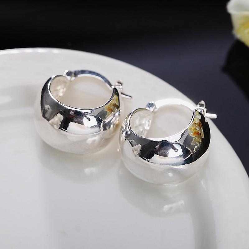 Серьги-кольца из серебра 925 пробы для женщин, модные ювелирные изделия
