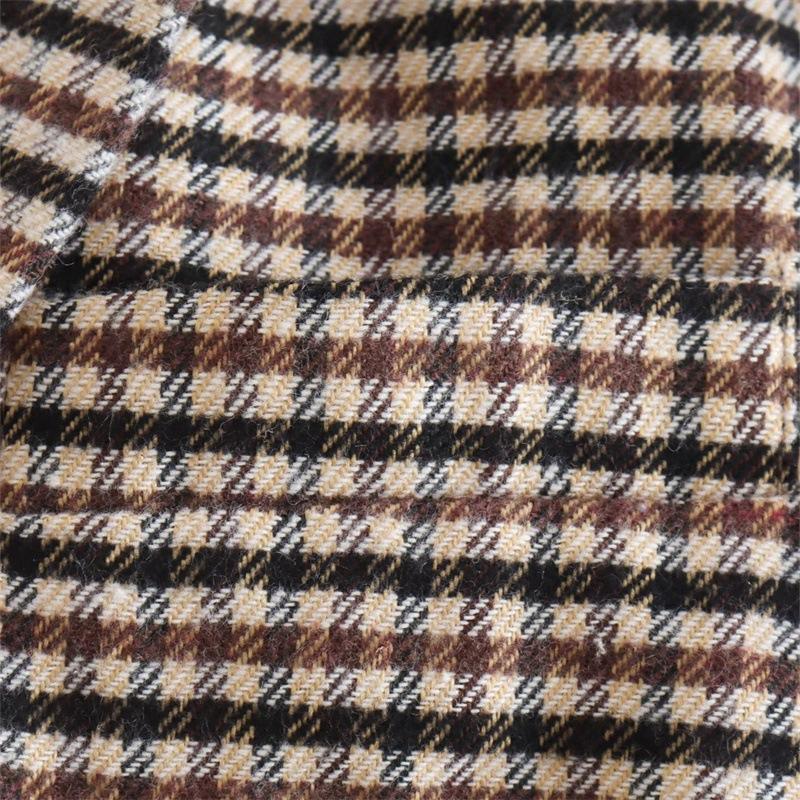 Осенний женский пиджак в британском стиле в клетку чиби с начесом