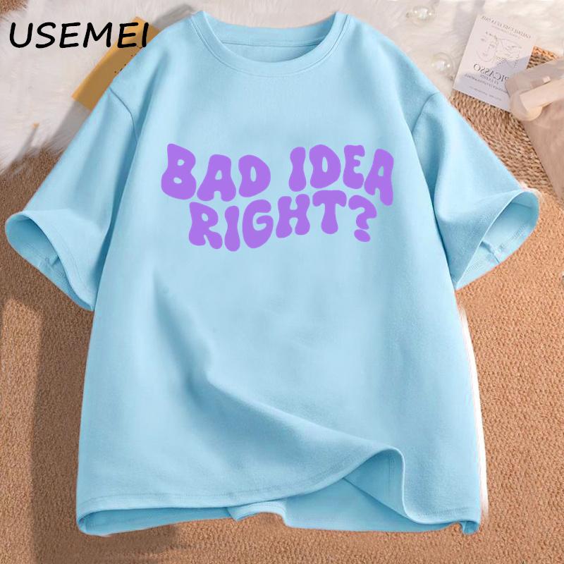 Футболки Bad Idea Right, женские хлопковые музыкальные футболки, уличная одежда, женские футболки с короткими рукавами, женская одежда, футболки