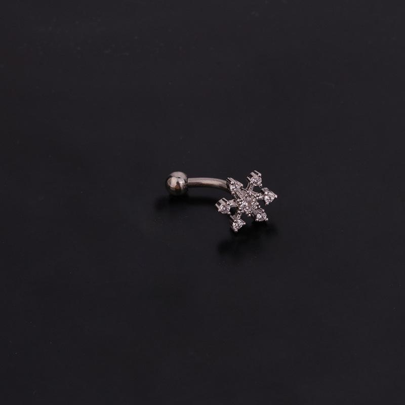 Серьги-пусеты из нержавеющей стали с цирконием для бровей: 1.2x6/8мм Изогнутый стержень Кохлеарный дизайн