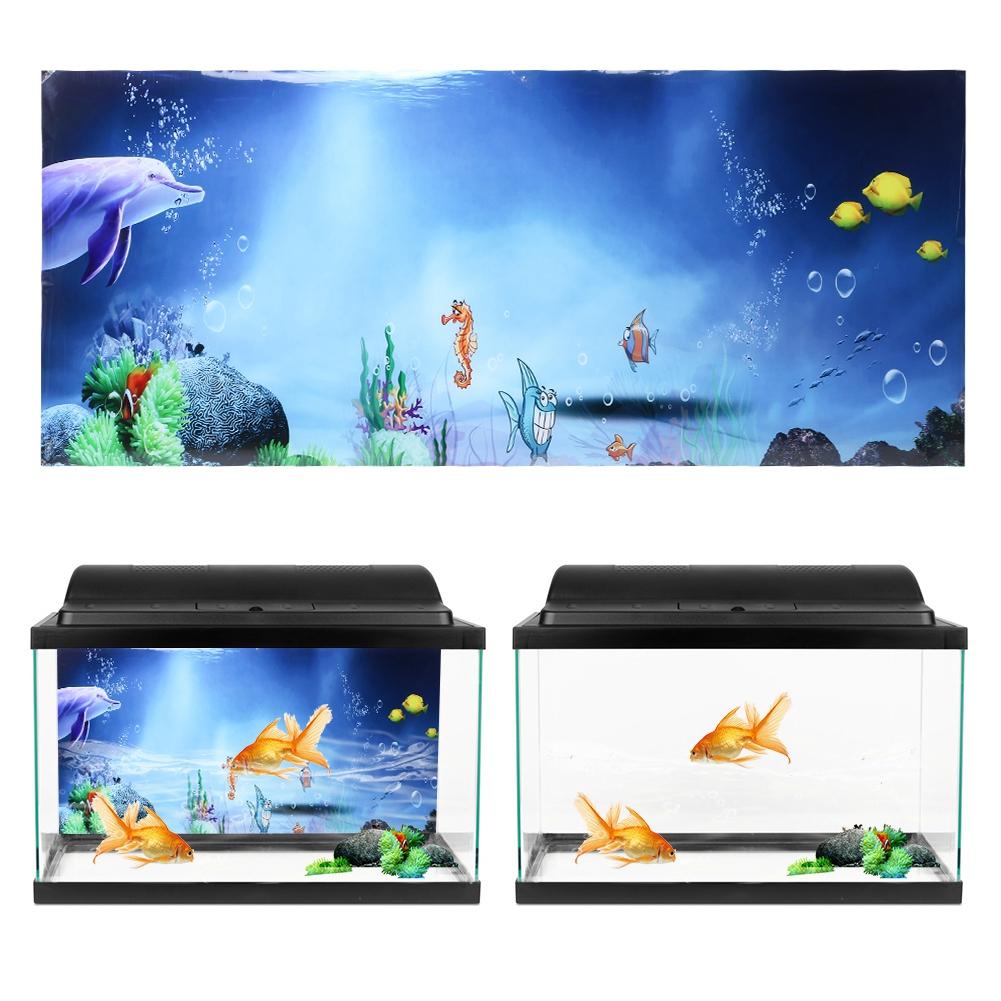 Waterproof Aquarium Background Wall Sticker Pvc Self Adhesive Fish Tank Picture Decoration(61*30cm )