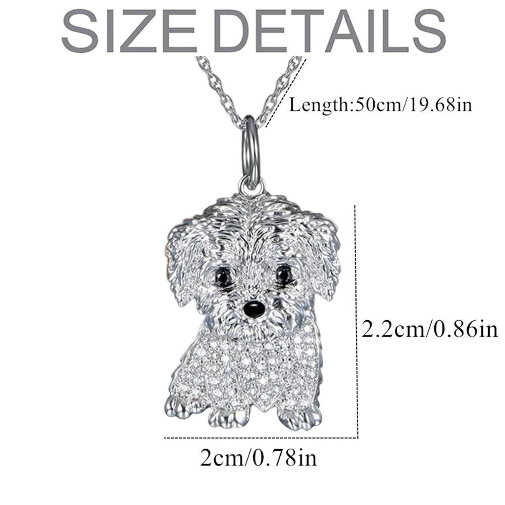 Exquisite Maltese Dog Pendant Necklace Cute Aesthetic Neck Accessories Collar Chain Unisex