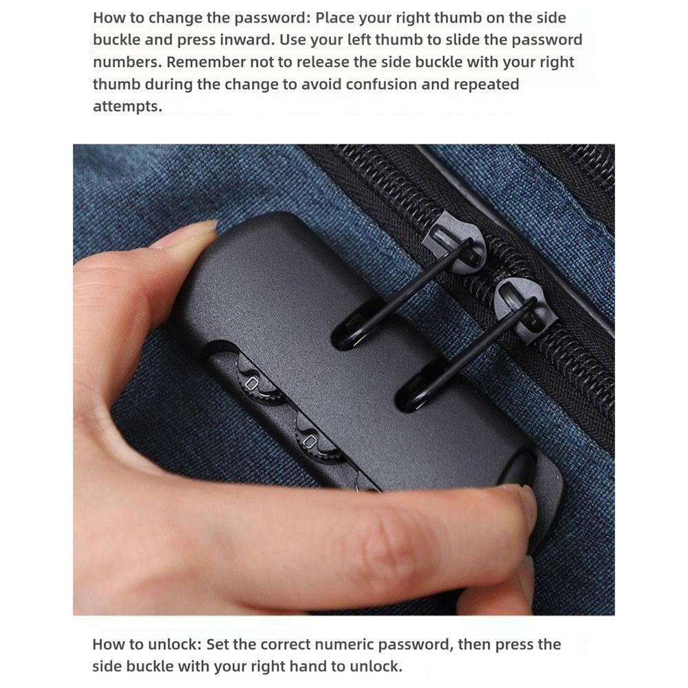 with Lock Zipper Travel Tote Bag Waterproof Briefcase Organizer  Document Tickets Protection