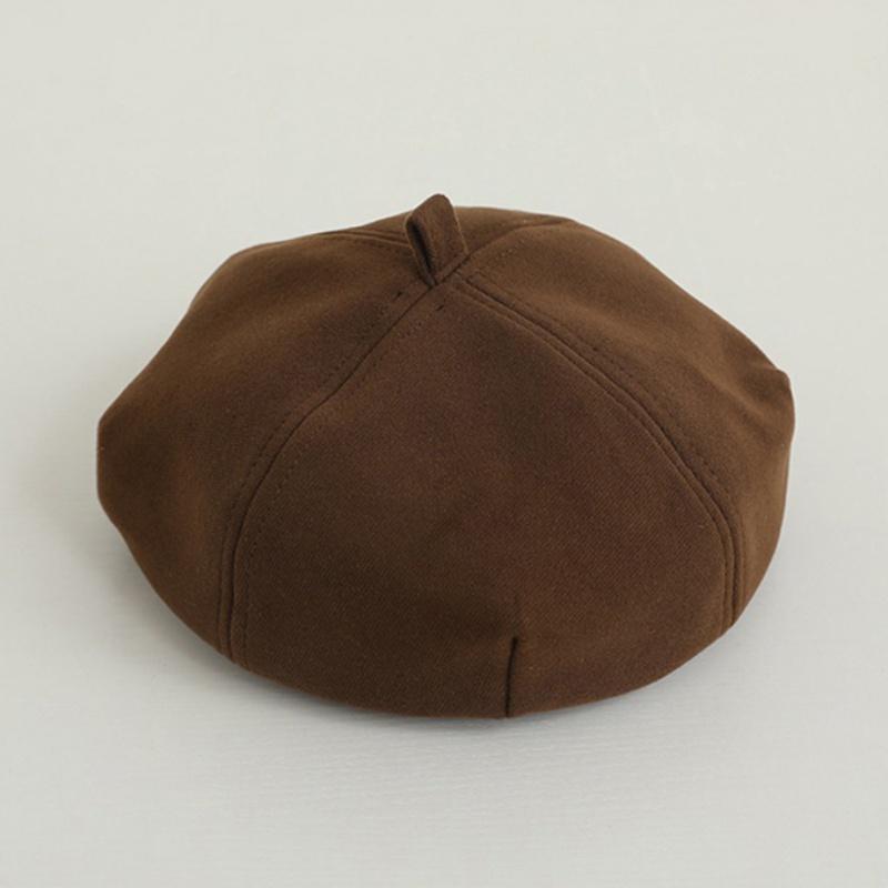 Берет для девочки, Детская шерстяная шляпа художника, Восьмиугольная шляпа, Однотонная детская шляпа