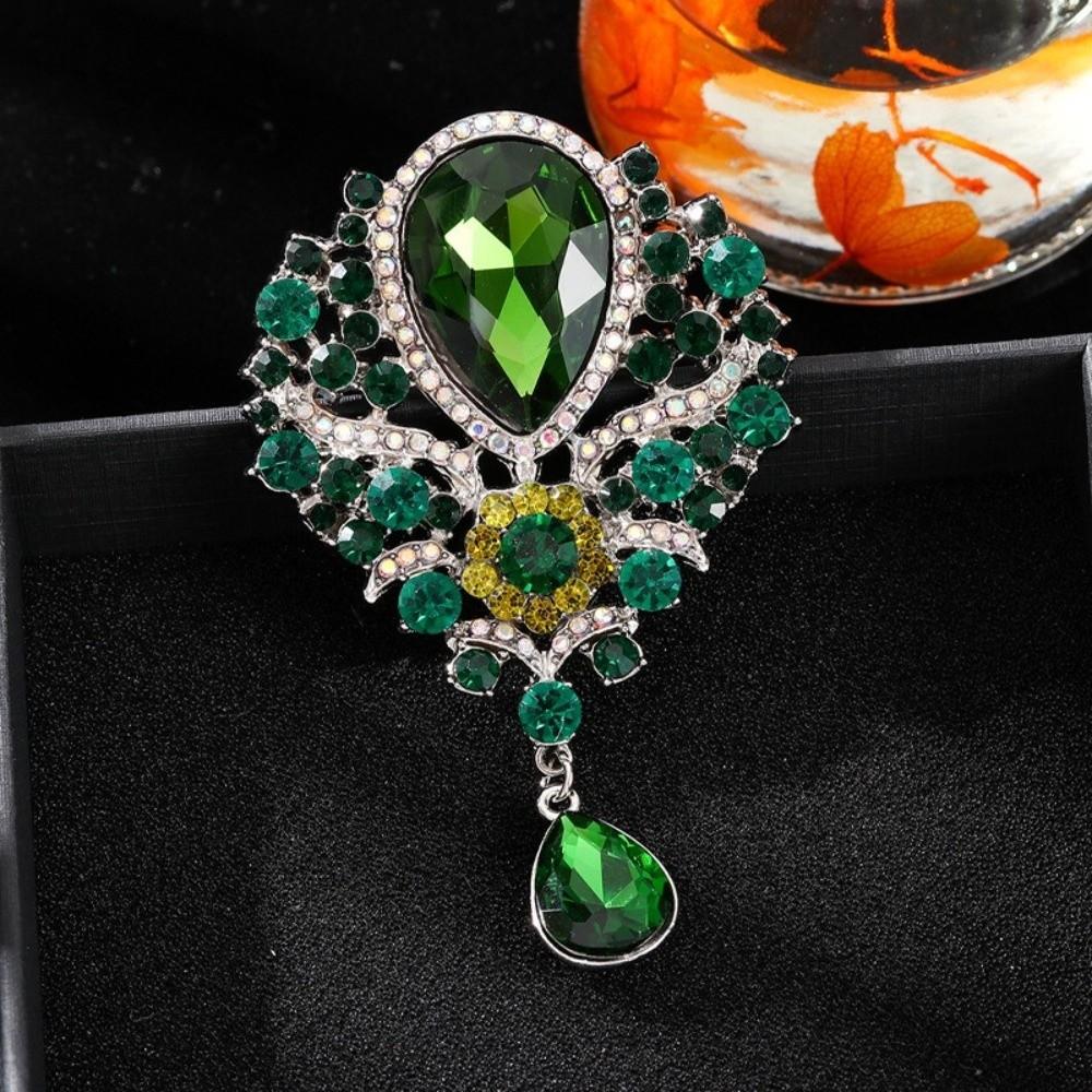 Luxury Rhinestone Rhinestone Bow Tie Large Crystal Water-drop Brooches Formal Events