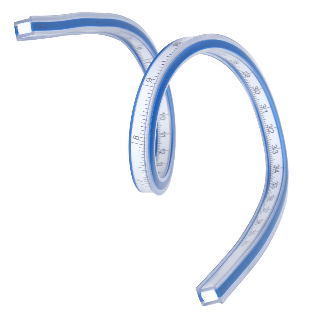 Double Side Plastic Metric Ruler Bendable Soft Measuring Tool Durable Flexible Curve Ruler Drawing