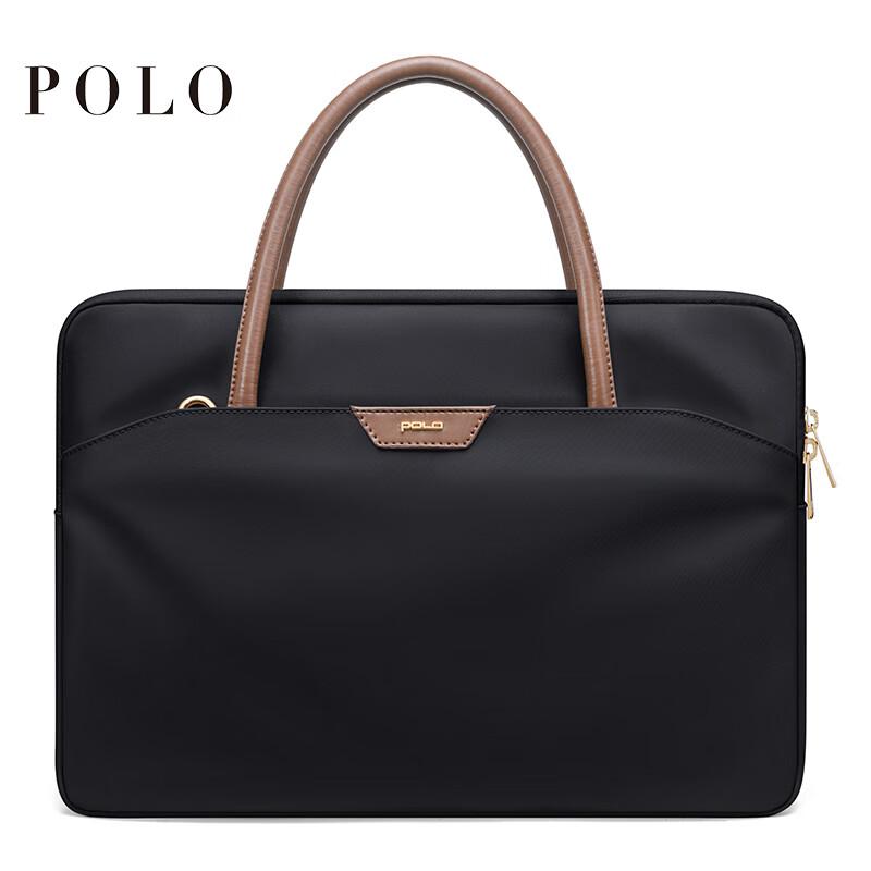 POLO Laptop Bag Briefcase Large Capacity Tote Bag for Women 14-Inch Notebook Handbag Business Commuter Shoulder Bag