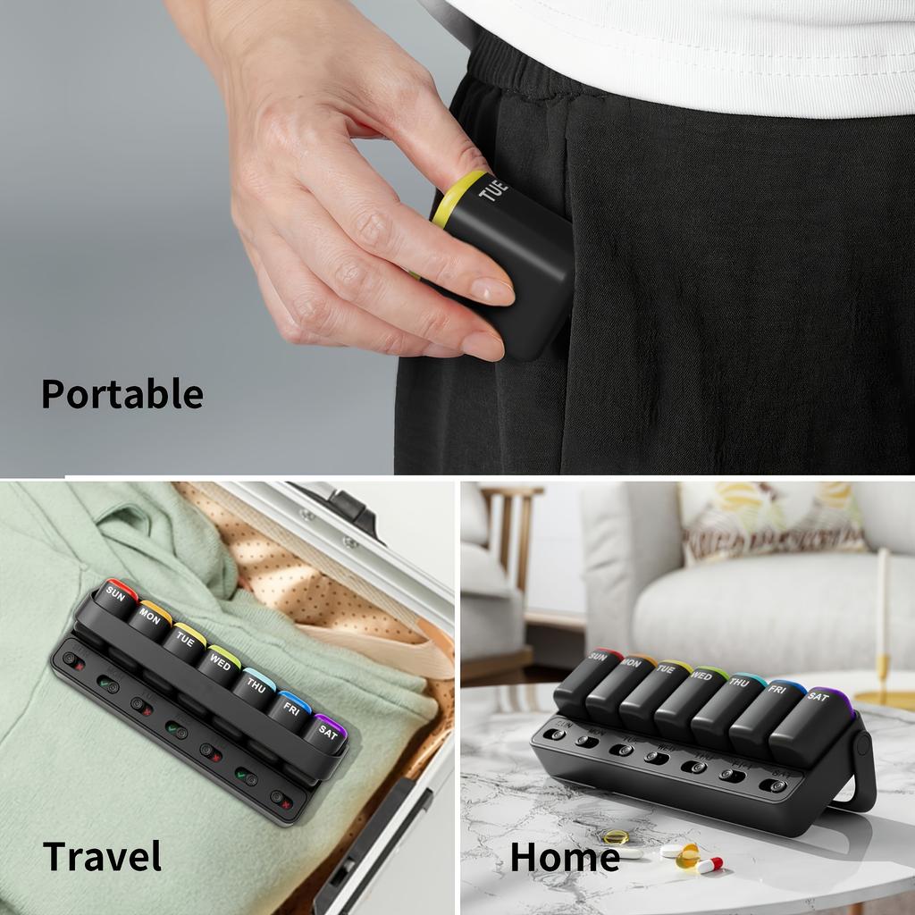 Weekly Pill Organizer - One Time a Day, 7 Day Travel Pill Case, Daily Medicine Organizer, Portable Pill Box