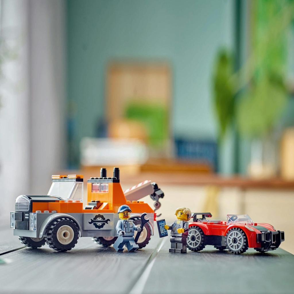LEGO Городской эвакуатор и сломанный спортивный автомобиль игрушка подарок на день рождения блок образовательный рождественский мальчики девочки дети 4 года 5 лет 6 лет