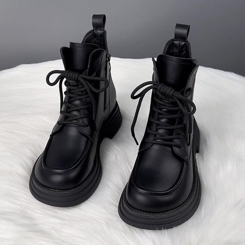 Женские ботинки Мартин новые осенне-зимние на толстой подошве бархатные черные короткие ботинки женские универсальные одинарные ботинки