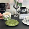 Mug Ceramic Cup Water Cup Retro Coffee Cup Saucer Set Nordic Ins Simple and Beautiful Girls Cup