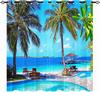 Прибрежный пляж, гавайские пальмы, пирс, пейзаж, 3D узор, комплект оконных штор для украшения спальни, домашний декор, шторы