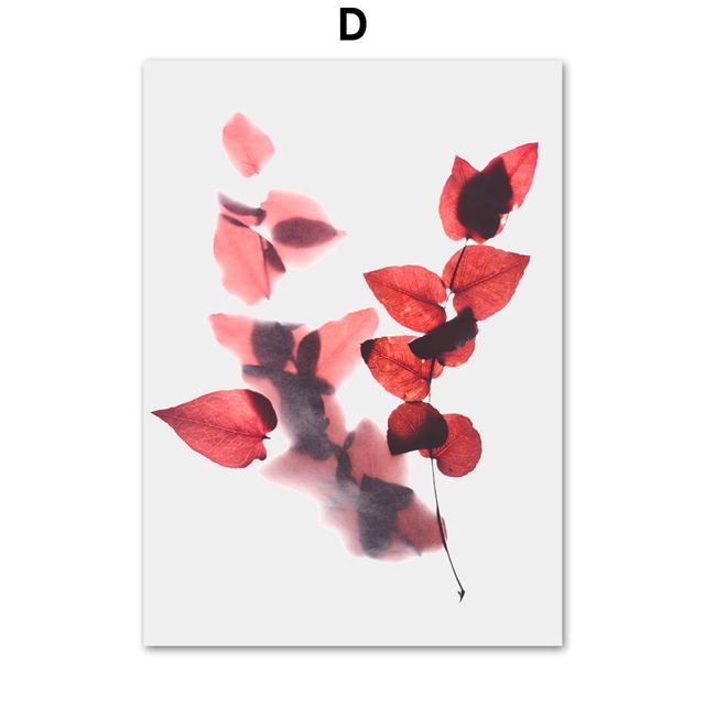 Canvas Painting Palnt Poster Red Maple Leaves Wall Art Picture Modern Nordic Posters and Prints Livingroom Bedroom Wall Decor No Frame