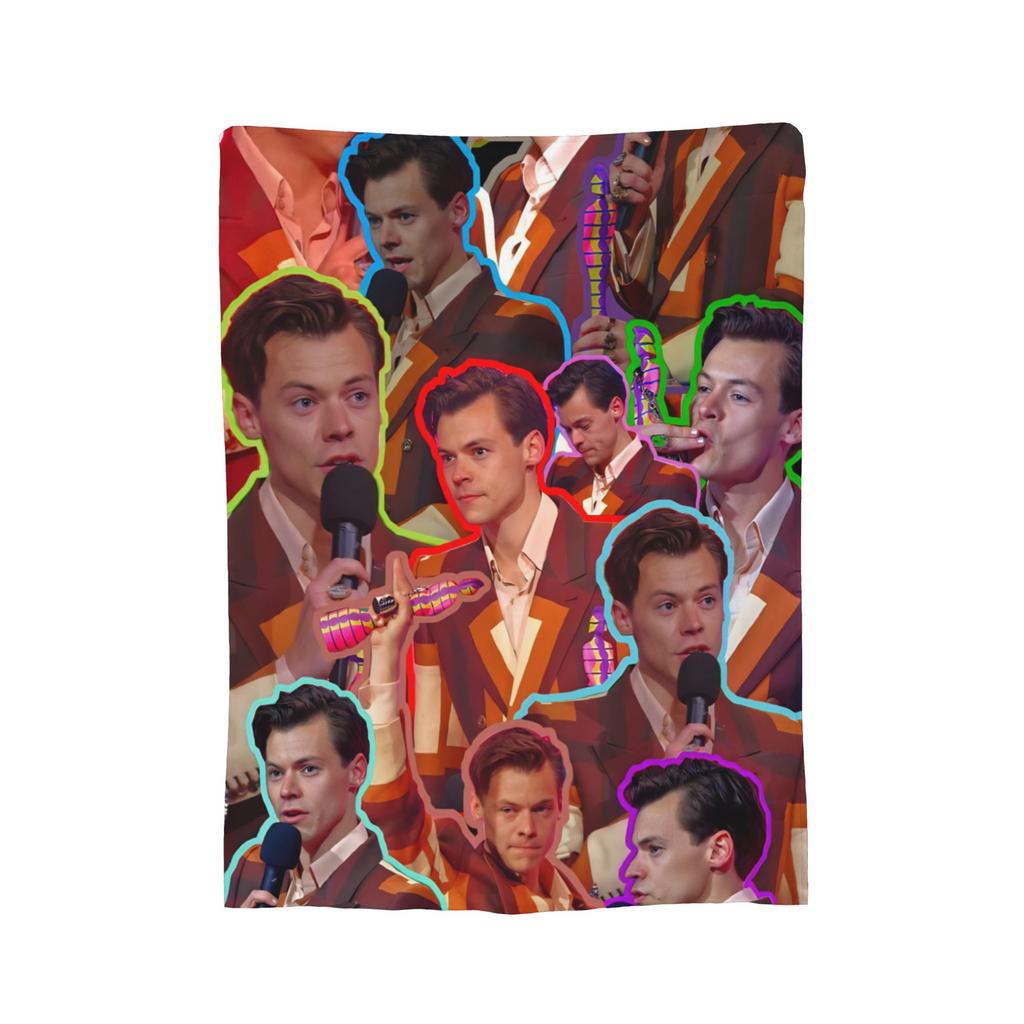 Плед Гарри Стайлс Коралловый Флис Плюшевый С Принтом Дышащий Легкий Тонкий Плед для Дома Дивана Покрывало