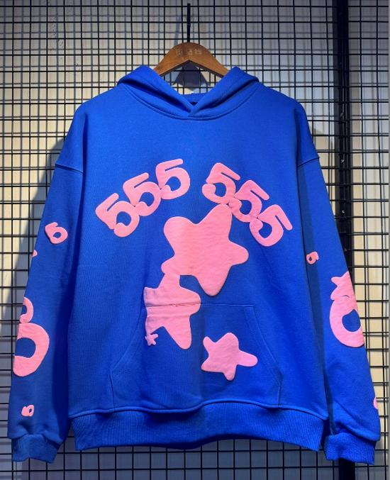 Унисекс Худи Sp5der 555555 с Паутиной и Объемными Буквами