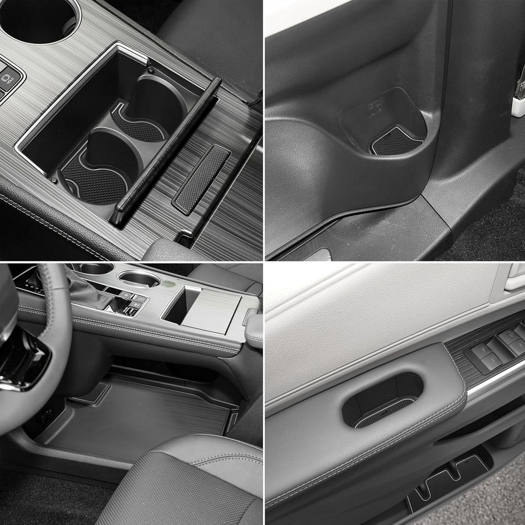 SENSHINE Cup Holder Ert For Toyota Sienna Accessories 2024 Center Console Liner Door Pocket Non-Slip Anti Dust Pad Premium Interior 25Pcs Set