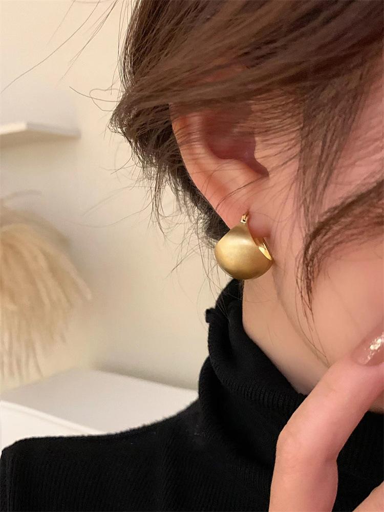 Серьги-кольца из стерлингового серебра 925 пробы, корейские, геометрический шар, рисунок, простые, темпераментные, изысканные, сексуальные, ювелирный подарок, серьги-кольца