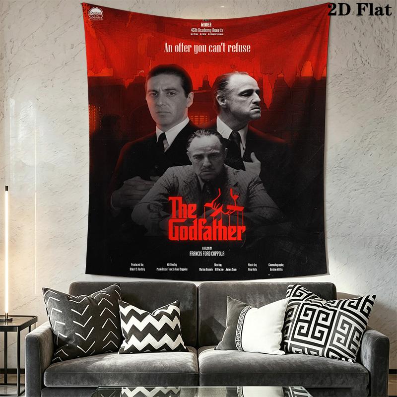 Godfather Movie Poster Tapestry Wallmounted Fashion Print Gift Background Cloth Background Wall Hanging Cloth